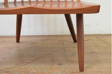 和製ヴィンテージ　美品　小田急ハルク購入　ジョージナカシマ　LOUNGE ARM(ラウンジアーム)　One Arm(ワンアーム、片肘)　CN103　モダンに洗練された右アーム付きラウンジチェア(ジョージ・ナカシマ、イス、椅子、板座チェア、ビンテージ)(R-068078)