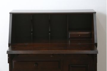 中古　北海道民芸家具　上質な作りが魅力のライティングビューロー(簿記机、在宅用、在宅ワーク用、ワークデスク、引き出し)(定価約34万円)(R-068079)