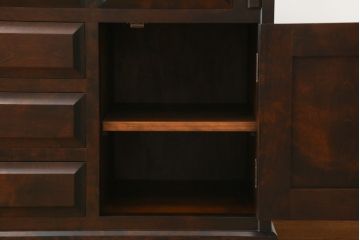 中古　北海道民芸家具　上質な作りが魅力のライティングビューロー(簿記机、在宅用、在宅ワーク用、ワークデスク、引き出し)(定価約34万円)(R-068079)