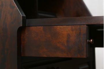 中古　北海道民芸家具　上質な作りが魅力のライティングビューロー(簿記机、在宅用、在宅ワーク用、ワークデスク、引き出し)(定価約34万円)(R-068079)