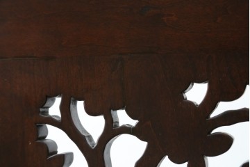 中古　美品!!　大阪屋家具店　軽井沢彫り　咲き誇る桜の彫刻が美しいアームチェア　(R-068080)