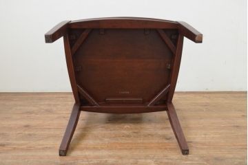 中古　美品!!　大阪屋家具店　軽井沢彫り　咲き誇る桜の彫刻が美しいアームチェア(板座チェア、ダイニングチェア、椅子、イス)(R-068080)