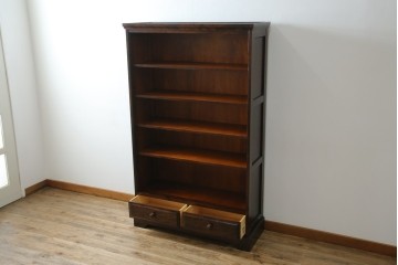 中古　北海道民芸家具　ブックケースリメイク　和洋どちらのお部屋にも馴染むオープンラック　(R-068082)