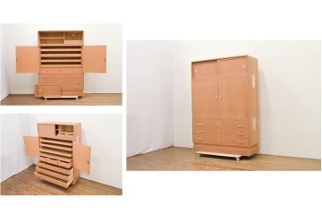 中古　最高級　桐の松山(松山家具)　抜群の収納力!明るい木色と金具の装飾が気品を漂わせる大阪泉州総桐箪笥(並厚、四方丸、総桐たんす、着物箪笥、衣装箪笥、整理タンス、収納タンス、和タンス)(R-068100)