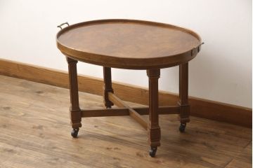 中古　DREXEL HERITAGE(ドレクセルヘリテイジ)　クラシカルなツインカクテルテーブル(サイドテーブル、ワゴン、トロリー、コーヒーテーブル)(R-068109)