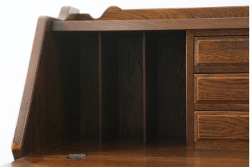 中古　美品!!　高級品　三越デパート　上品なお花の彫刻が魅力のライティングビューロー(カントリーハウス、Brugge、ブルージュ、簿記机、ワークデスク、在宅用、在宅ワーク用)(R-068112)