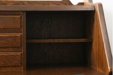 中古　美品!!　高級品　三越デパート　上品なお花の彫刻が魅力のライティングビューロー(カントリーハウス、Brugge、ブルージュ、簿記机、ワークデスク、在宅用、在宅ワーク用)(R-068112)
