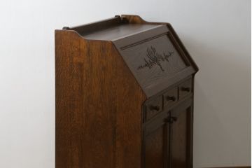 中古　美品!!　高級品　三越デパート　上品なお花の彫刻が魅力のライティングビューロー(カントリーハウス、Brugge、ブルージュ、簿記机、ワークデスク、在宅用、在宅ワーク用)(R-068112)