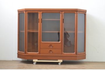和製ビンテージ　日田工芸　チーク材　温かみのある木肌が魅力のキャビネット(サイドボード、飾り棚、収納棚、戸棚、ヴィンテージ)(R-068118)