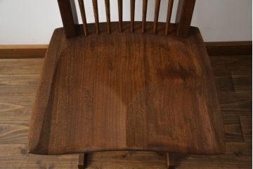 アメリカビンテージ　レア　ジョージナカシマ　刻印なしの年代もの!!　小田急ハルク購入　コノイドチェア(CONOID CHAIR)　CN101　スタイリッシュな佇まいのサイドチェア(ジョージ・ナカシマ、板座チェア、ダイニングチェア、椅子、イス)(R-068123)