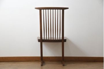 アメリカビンテージ　レア　ジョージナカシマ　刻印なしの年代もの!!　小田急ハルク購入　コノイドチェア(CONOID CHAIR)　CN101　スタイリッシュな佇まいのサイドチェア(ジョージ・ナカシマ、板座チェア、ダイニングチェア、椅子、イス)(R-068123)