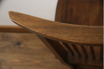 アメリカビンテージ　レア　ジョージナカシマ　刻印なしの年代もの!!　小田急ハルク購入　コノイドチェア(CONOID CHAIR)　CN101　スタイリッシュな佇まいのサイドチェア(ジョージ・ナカシマ、板座チェア、ダイニングチェア、椅子、イス)(R-068123)