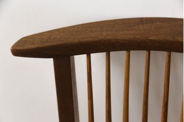 和製ビンテージ　希少!!　ジョージナカシマ　MINGUREN(ミングレン)　小田急ハルク購入　桜製作所　コノイドチェア(CONOID CHAIR)　CN101　スタイリッシュな佇まいのサイドチェア(ジョージ・ナカシマ、板座チェア、ダイニングチェア、椅子、イス、ヴィンテージ、民具連)(R-068125)