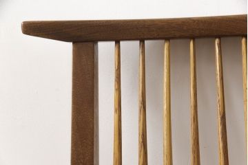 和製ビンテージ　希少!!　ジョージナカシマ　MINGUREN(ミングレン)　小田急ハルク購入　桜製作所　コノイドチェア(CONOID CHAIR)　CN101　スタイリッシュな佇まいのサイドチェア(ジョージ・ナカシマ、板座チェア、ダイニングチェア、椅子、イス、ヴィンテージ、民具連)(R-068125)