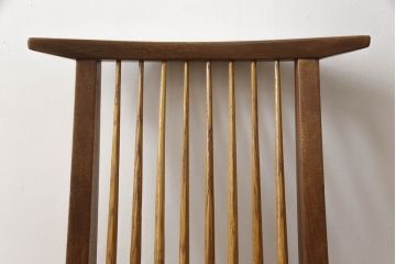 和製ビンテージ　希少!!　ジョージナカシマ　MINGUREN(ミングレン)　小田急ハルク購入　桜製作所　コノイドチェア(CONOID CHAIR)　CN101　スタイリッシュな佇まいのサイドチェア(ジョージ・ナカシマ、板座チェア、ダイニングチェア、椅子、イス、ヴィンテージ、民具連)(R-068125)