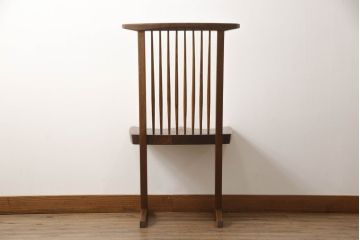 和製ビンテージ　希少!!　ジョージナカシマ　MINGUREN(ミングレン)　小田急ハルク購入　桜製作所　コノイドチェア(CONOID CHAIR)　CN101　スタイリッシュな佇まいのサイドチェア(ジョージ・ナカシマ、板座チェア、ダイニングチェア、椅子、イス、ヴィンテージ、民具連)(R-068125)