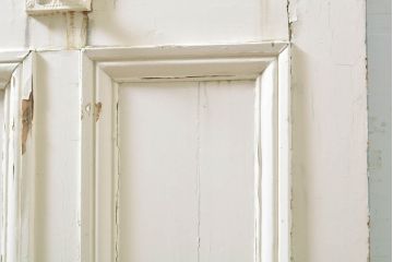 海外アンティーク　ペイント仕上げ限定　おしゃれなアイアンフェンス入りドア1枚(建具、木製扉)(R-068127)