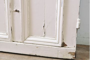 海外アンティーク　ペイント仕上げ限定　おしゃれなアイアンフェンス入りドア1枚(建具、木製扉)(R-068127)