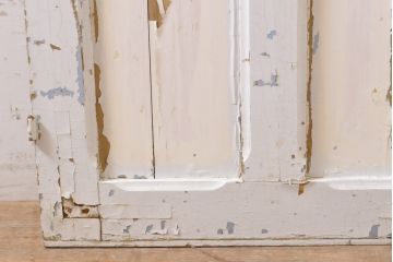 海外アンティーク　ペイント仕上げ限定　可憐なデザインのアイアンフェンス入りドア1枚(建具、木製扉)(R-068128)