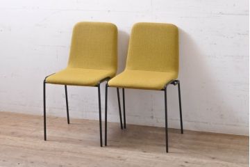 中古　極美品　リーン・ロゼ(ligne roset)　ロゼタダオ(ROSETTADAO)　クラシックなデザインと丸みのあるフォルムが優しい印象のダイニングチェア2脚セット(リーンロゼ、椅子、イス、バラ売り可能)(定価2脚で約21万円)(R-068133)