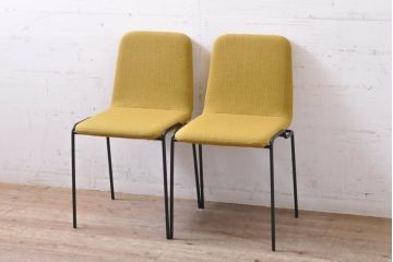 中古　極美品　リーン・ロゼ(ligne roset)　ロゼタダオ(ROSETTADAO)　クラシックなデザインと丸みのあるフォルムが優しい印象のダイニングチェア2脚セット(リーンロゼ、椅子、イス)(定価2脚で約21万円)(R-068134)