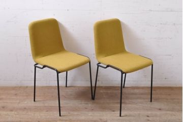 中古　極美品　リーン・ロゼ(ligne roset)　ロゼタダオ(ROSETTADAO)　クラシックなデザインと丸みのあるフォルムが優しい印象のダイニングチェア2脚セット(リーンロゼ、椅子、イス)(定価2脚で約21万円)(R-068134)