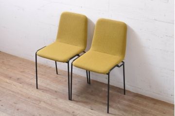中古　極美品　リーン・ロゼ(ligne roset)　ロゼタダオ(ROSETTADAO)　クラシックなデザインと丸みのあるフォルムが優しい印象のダイニングチェア2脚セット(リーンロゼ、椅子、イス)(定価2脚で約21万円)(R-068134)