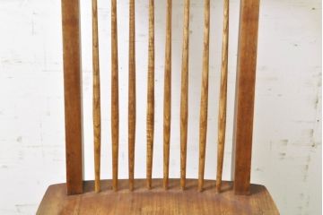 和製ビンテージ　ジョージナカシマ　希少!!　契りあり　小田急ハルク購入　桜製作所　コノイドチェア(CONOID CHAIR)　CN101　スタイリッシュな佇まいのサイドチェア(ジョージ・ナカシマ、板座チェア、ダイニングチェア、椅子、イス、アレー型、鼓、千切り止め)(R-068140)
