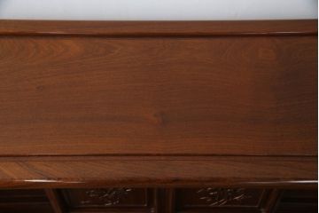 中古　美品　花梨(カリン)材　上質なこだわりの空間づくりにおすすめの飾り棚(茶棚、唐木、戸棚、収納棚、違い棚)(R-068145)