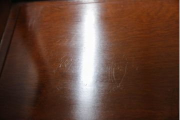 中古　美品　花梨(カリン)材　上質なこだわりの空間づくりにおすすめの飾り棚(茶棚、唐木、戸棚、収納棚、違い棚)(R-068145)