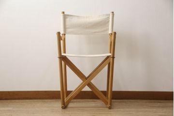 デンマークヴィンテージ　廃版品　Mogens Koch(モーエンス コッホ)　RUD RASMUSSEN(ルドラスムッセン)　 しなやかでスタイリッシュな佇まいが魅力のフォールディングチェア(折りたたみ式チェア、折り畳み、アームチェア、椅子、イス、ビンテージ)(検索ワード:カール・ハンセン&サン)(R-068148)