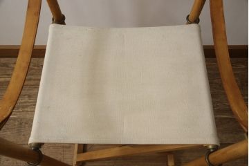デンマークヴィンテージ　廃版品　Mogens Koch(モーエンス コッホ)　RUD RASMUSSEN(ルドラスムッセン)　 しなやかでスタイリッシュな佇まいが魅力のフォールディングチェア(折りたたみ式チェア、折り畳み、アームチェア、椅子、イス、ビンテージ)(検索ワード:カール・ハンセン&サン)(R-068148)