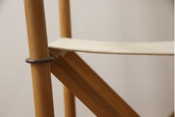 デンマークヴィンテージ　廃版品　Mogens Koch(モーエンス コッホ)　RUD RASMUSSEN(ルドラスムッセン)　 しなやかでスタイリッシュな佇まいが魅力のフォールディングチェア(折りたたみ式チェア、折り畳み、アームチェア、椅子、イス、ビンテージ)(検索ワード:カール・ハンセン&サン)(R-068148)