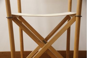 デンマークヴィンテージ　廃版品　Mogens Koch(モーエンス コッホ)　RUD RASMUSSEN(ルドラスムッセン)　 しなやかでスタイリッシュな佇まいが魅力のフォールディングチェア(折りたたみ式チェア、折り畳み、アームチェア、椅子、イス、ビンテージ)(検索ワード:カール・ハンセン&サン)(R-068148)