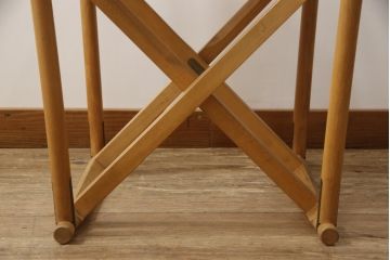 デンマークヴィンテージ　廃版品　Mogens Koch(モーエンス コッホ)　RUD RASMUSSEN(ルドラスムッセン)　 しなやかでスタイリッシュな佇まいが魅力のフォールディングチェア(折りたたみ式チェア、折り畳み、アームチェア、椅子、イス、ビンテージ)(検索ワード:カール・ハンセン&サン)(R-068148)