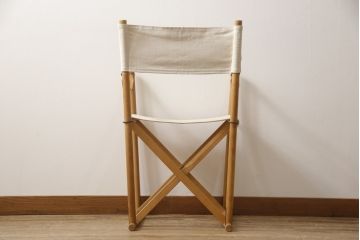 デンマークヴィンテージ　廃版品　Mogens Koch(モーエンス コッホ)　RUD RASMUSSEN(ルドラスムッセン)　 しなやかでスタイリッシュな佇まいが魅力のフォールディングチェア(折りたたみ式チェア、折り畳み、アームチェア、椅子、イス、ビンテージ)(検索ワード:カール・ハンセン&サン)(R-068148)