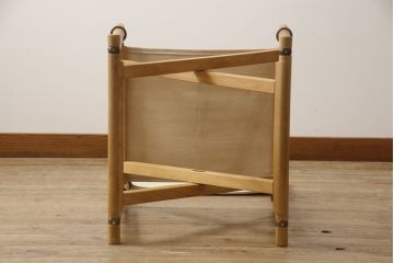 デンマークヴィンテージ　廃版品　Mogens Koch(モーエンス コッホ)　RUD RASMUSSEN(ルドラスムッセン)　 しなやかでスタイリッシュな佇まいが魅力のフォールディングチェア(折りたたみ式チェア、折り畳み、アームチェア、椅子、イス、ビンテージ)(検索ワード:カール・ハンセン&サン)(R-068148)