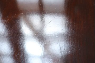 和製アンティーク　極上!!　栃の木　総漆塗りの特大くり抜き盆(丸盆、トレー、お盆)(R-068149)