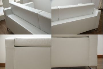 中古　美品　リーン・ロゼ(ligne roset)　Urbani　本革(レザー)　高級感漂う佇まいが魅力の大きな3人掛けソファ(リーンロゼ、三人掛け、3P、トリプルソファ、アームソファ)(R-068153)