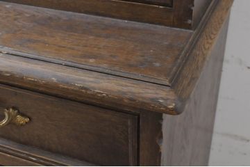 中古　美品　神戸洋家具　永田良介商店　クラシカルで品のある佇まいが美しいキャビネット(カップボード、食器棚、戸棚、収納棚、飾り棚)(R-068161)