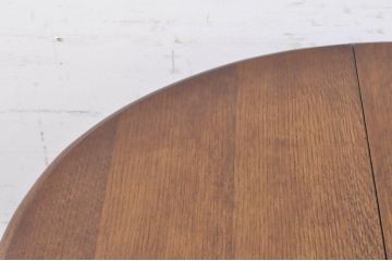 イギリスアンティーク　オーク材　脚のデザインが美しいツイストレッグのバタフライテーブル(エクステンションテーブル、ダイニングテーブル、ラウンドテーブル、2人掛け、4人掛け、食卓、英国)(R-068169)