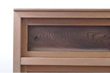 和製アンティーク　ヒノキ(檜)材　和の雰囲気を盛り上げる五尺重ね水屋箪笥(食器棚、戸棚、収納棚、キャビネット)(R-068174)