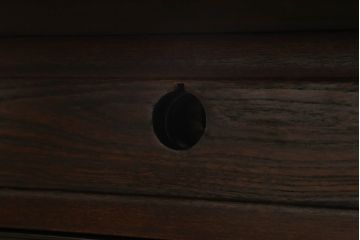 和製ビンテージ　広島県　博永家具　特大!!　楡(ニレ)材　重厚感のある佇まいでお部屋の主役におすすめの囲炉裏テーブル(木製火鉢、食卓、ダイニングテーブル、4人掛け、6人掛け、ヴィンテージ)(R-068183)