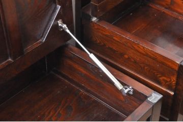 中古　民芸家具　ニレ材　引き出し付きで使い勝手抜群の回転囲炉裏チェア2脚セット(回転椅子、回転チェア、ダイニングチェア、板座チェア)(R-068184)