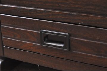 中古　民芸家具　ニレ材　引き出し付きで使い勝手抜群の回転囲炉裏チェア2脚セット(回転椅子、回転チェア、ダイニングチェア、板座チェア)(R-068184)