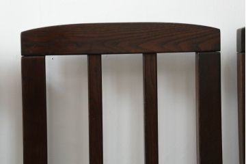 中古　民芸家具　ニレ材　引き出し付きで使い勝手抜群の回転囲炉裏チェア4脚セット(回転椅子、回転チェア、ダイニングチェア、板座チェア)(R-068185)