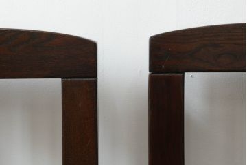 中古　民芸家具　ニレ材　引き出し付きで使い勝手抜群の回転囲炉裏チェア4脚セット(回転椅子、回転チェア、ダイニングチェア、板座チェア)(R-068185)