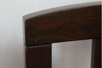 中古　民芸家具　ニレ材　引き出し付きで使い勝手抜群の回転囲炉裏チェア4脚セット(回転椅子、回転チェア、ダイニングチェア、板座チェア)(R-068185)