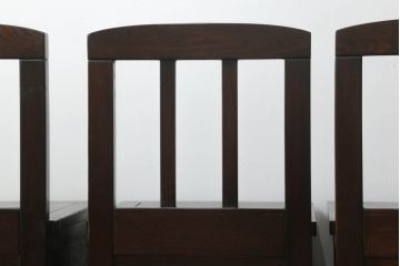 中古　民芸家具　ニレ材　引き出し付きで使い勝手抜群の回転囲炉裏チェア4脚セット(回転椅子、回転チェア、ダイニングチェア、板座チェア)(R-068185)