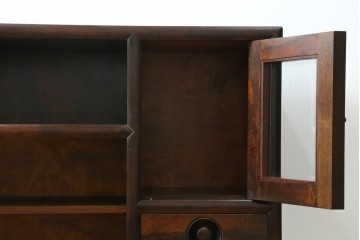 中古　美品　松本民芸家具　どこかレトロな雰囲気も感じる90型茶タンス　定価約44万円　(R-068190)